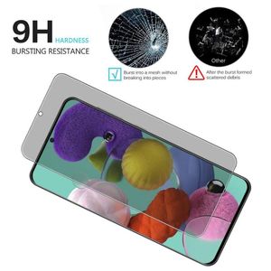 Prywatność szklana szklana ochrona ekranu Galaxy A11 A41 A51 A71 A81 A91 Note 10 S10 Lite Anti Film Cell Proteleors