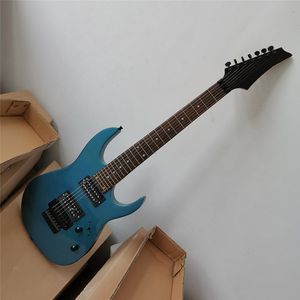 Metallic Blue Body 24 Frets Electric Guitar with Floyd Rose Bridge,Rosewood Fingerboard,can be customized