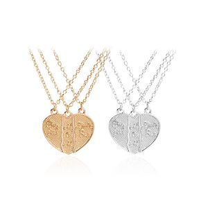 Pendant Necklaces 3pcs Broken Heart Shaped Hand Stamp "little Sis Mom Big Sis" Necklace Family Jewelry Special Gift For Mother Day
