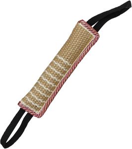 Dog Training Bite Tug Toy Pillow Jute med 2 handtag av krig, valp Interactive Play Chew Leksaker för medium till stora hundar (11.8in)