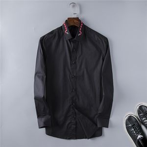 Wholesale black and gold mens dress shirt for sale - Group buy Designers Mens Dress Shirts Business Fashion Casual Shirt Men ts Spring Slim Gold chintz silk The color black and whitetTher white