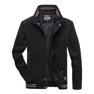 Herren Jacken Herbst Frühling Casual Business Einfarbig Baumwolle Mäntel Stehkragen Schlanke Männliche Outwear Mantel 5XL 220301