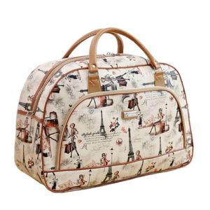 Women Travel Bags Fashion PU Leather Large Capacity Waterproof Print Luggage Duffle Bag Casual Men's 211118