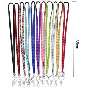 Bling Crystal Rhinestone Hand Strap Lanyard with Claw clasp ID Badge Holder Lanyard for Iphone x 8 7 6 LG Mobile cell phone