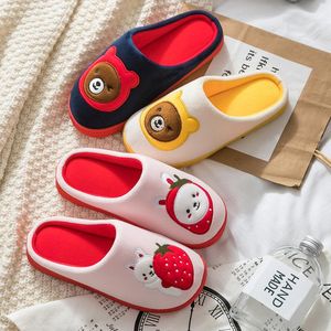 Winter Cartoon Ältere Kinder Baumwolle Hausschuhe Nette Männer Und Frauen Indoor Thermische Hause Tragen Slipper Anti-Slip Studenten co