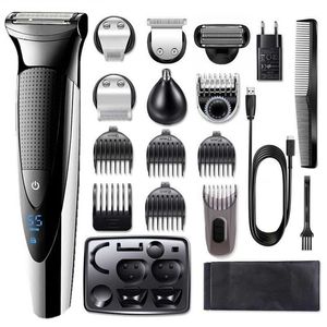 Máquina de barbear seco de barbear elétrico do corpo facial para homens barbeador de cabelo recarregável lâmina elétrica aparador 100V-240V p0817