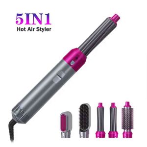 5 in 1 Hair Dryer Brush Professional Salon Blow Dryer Hair Curling Iron HairDryer With Curly Hair Straighten Brush Styling Tool H1122 on Sale