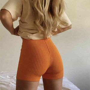 ブランド夏の女性のセクシーな有名人オレンジブラックホワイト包帯ショートパンツレディースエラスティックデザイナーカジュアルボディコン210527