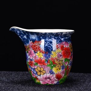 Mugs 240/270/300ml Ceramic Porcelain Fair Cup Hand Painted Enamel Pattern Cha Hai Tea Ceremony Accessories Coffee Milk Mug Decoration