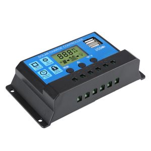 Solar Panel Regulator Charge Controller Intelligent Automatic Overload Protectors 12V 24V 10 20 30A Auto PWM 5V Output with Dual USB LCD Display yy28