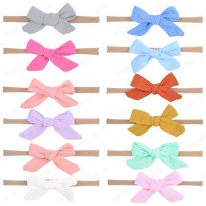 Baby Headbands Girls Bow Hairbands Children Kids Hair Accessories Headwear Infant Soft Nylon Cotton Elastic Cute Bowknot headba