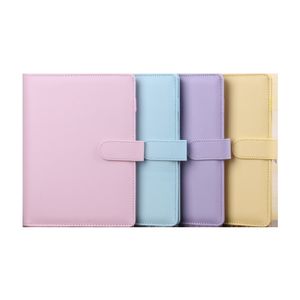 A6 PU Leather Notepads Waterproof Macarons Decorations Binder Hand Ledger Notebook Shell Loose-leaf Notepad Diary Budget Stationery Cover School Office