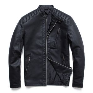 Läderjacka Plus Storlek 5xl Motorcykel Höst Svart Blå Mäns Coats Faux Leather Jackor Men Clothigng Pu Jacketza317