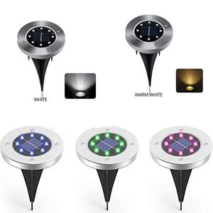 Lampy słoneczne Lampy 8 LED Power Disk Light IP65 Wodoodporna Krajobraz Ogród Jard Lights Lawn Patio Pathway Ścieżka Świecąca Atmosfera Lampa