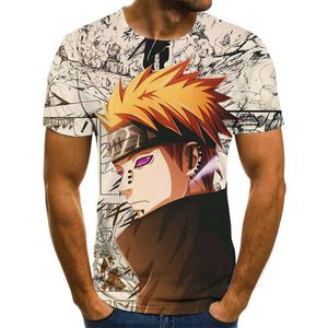 Anime Harajuku Homens T-shirt Homens Anime Tema Tops Anime 3DT - Camisas Verão Moda Meninos Roupas Grande Tamanho Streetwear X0621