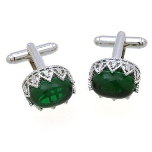 10 par / partia Duży Crystal Cuff Links Retro Green Jewel Kamień Cufflinks Męska Biżuteria Prezent Ślubny