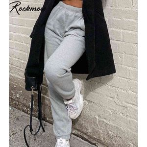 Rockmore Damen-Jogginghose und Jogger, graue Streetwear-Hose, Damen-Sommer-lose Hose mit hoher Taille, weiße Jogginghose mit weitem Bein, Y211115