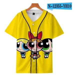 Moda de verão Tshirt Jersey Baseball Anime 3D Impresso Respirável T-shirt Hip Hop Roupas 055