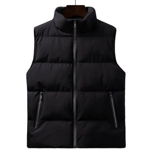 Varsanol Winter Vest Jackets For Men Solid Warm Waistcoat Mens Streetwear Sleeveless Slim Black Coat Man 210925