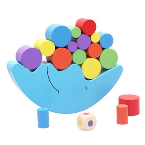 New Montessori Wood Moon Balance Game Kids wooden Educational Toys For Children Wooden Toys Balancing Blocks for Baby Children H0824