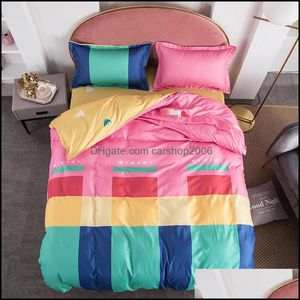 Zestawy pościelowe Dostawy Home Tekstylia Ogród Cute Cartoon Kołdry ER Poszewka Ciepłe Miękkie łóżko Twin Fl Królowa King Duvet Dzieci Bedclothes DRO