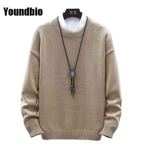 Męskie Casual Streetwear Harajuku Sweter Vintage Retro Dzianiny Sweter Jesień Bawełniany Pulower Człowiek 210818