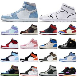 Discount 1s men basketball shoes 1 University Blue Obsidian Bred Shadow Digital Pink women mens trainers sports sneakers Wholesale jorda jordens