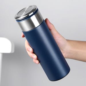 Garrafas de frasco de vácuo 304 garrafa de água de aço inoxidável com filtro 420ml 520ml para homens de escritório em casa