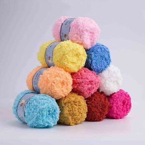 1PC 50g/ball Woolen Thick Coral Velvet Yarn Soft Baby Yarn Hand Knitting Cashmere Yarn Crochet Thread Infant Blanket Sweater FZ08 Y211129