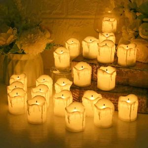 12/24pc Flameless LED Tea Lights Electric Tealight Fake Candles Battery Operated Flimrande LED Candle för Holiday Wedding Party