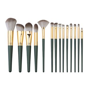 Makeup Brushes 14pcs Set Foundation Blending Brush Face Powder Blush Concealers Eye Shadows Make Up Brushes Kit with Bag