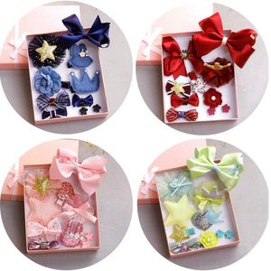 10 pçs / definir Baby Headdress Set Bow Crown Hair Clip Corda Princesa Adorável Barrettes Meninas Kids Kids Hair Acessórios