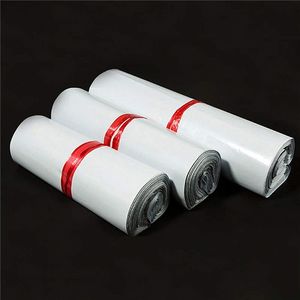 100pcs White Courier Bag Express Busta Busta Busta di stoccaggio Mail Bagsels Adesivo Seal Plastica Packaging Couriers