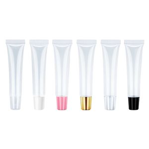 50 sztuk ml Pusta Lip Gloss Tube Balm Krem przeciwsłoneczny Clear Clear Cosmetic Container Squeeze Butelka dozująca