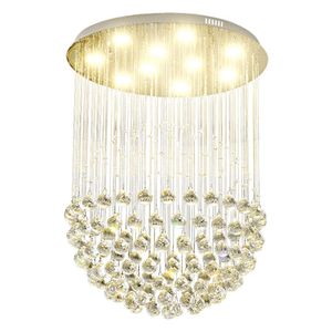 Crystal Stair Case Pendant Lamp Living Room Ball Drop Lights Luxury Lighting Fixtures Gallery Crystals Chandeliers Restaurant Hanging Light