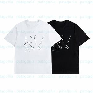 Männer Mode Brief Druck Tops Designer Rundhals Schwarz Weiß T Shirts Mann Frau Kleidung Größe S-2XL