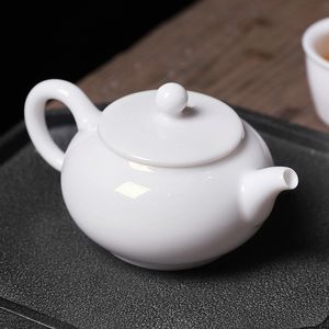 中国の白い磁器kungfu茶セットセラミックティーポットシングルデフアシンプルな家庭のおしゃべり