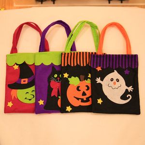 Halloween Trick or Treat Candy Bags with Handle for Kids Party Gift Favor Pumkin Spider No-woven Tote Bag PHJK2107