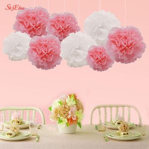 Decorative Flowers & Wreaths 10pcs 6 8 Inch Tissue Paper Pom Poms Wedding Party Pompom Flower For Decoration Pompoms 5Z