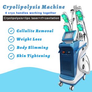 Криолиполизная машина для похудения 4 Cryo Cryo ручек Работает вместе жирные морозильные вакуумные массы тела формирования липовой лазерной диодной длины волны 650 нм