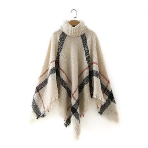 Kvinnor Mode Stripe Shawl Poncho Kvinna Vår Höst Za Varm Stickad Långärmad Coat Jacka Cape Eleganta Pullover Toppar 210521