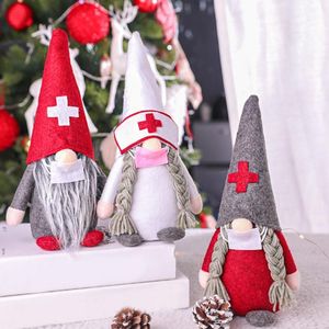 Christmas Decorations Doctors Nurses Santa Claus Faceless Dolls Ornaments Gifts Desktop Scene