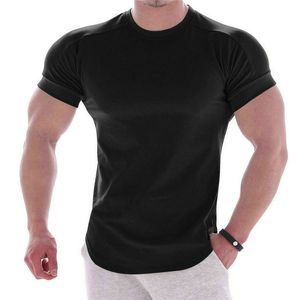 219 Mężczyźni Spring Sporting Top Koszulki Koszulki Lato Z Krótkim Rękawem Fitness Tshirt Bawełna Męska Odzież Sportowa T Shirt