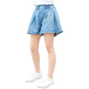 女の子夏ジーンズ固体子供の短い女の子カジュアルスタイルスカート10代の服210527