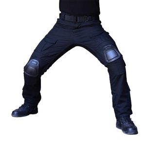 Камуфляж Тактическая одежда Военные штаны с коленными колодками Мужчины Тактические грузовые брюки Солдат армии США Брюки Paintball Airsoft 201221