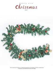 Decorações de Natal 1,8m Green PVC Rattan de Natal com luzes Garland Diy Hotel Decoração