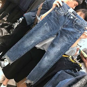 Streetwear Hohe Taille Damenmode Jeans Frau Mädchen Frauen Hosen Hosen Weibliche Jean Femme Denim Baggy Ripped Mom Jeans 211111