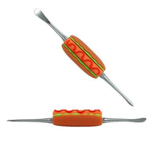 cigarette stainless steel dab tools Smoker Accessories hot dog unique shape smoking dabbers