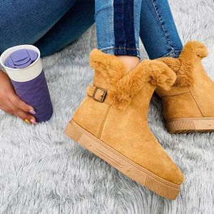 For Women 2024 Snow Boots Winter Round Head And Thick Soles With Plush Warm Warmth Womens Plus Size 77020 th s