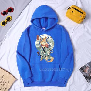 Sweatshirts Cartoon Shiba Inu Dress Pattern Japan Samurai Camisas For Women Men Trend Street Hoodie Hoodies Y0319